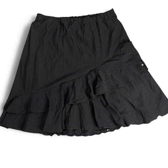 Fairy Whimsigoth Black Sequin Asymmetrical Skirt Y2K Alt Grunge Glam - Picture 3 of 4